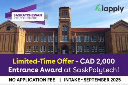 CAD $2,000 Award + No Application Fee - Apply Now @ SaskPolytech!